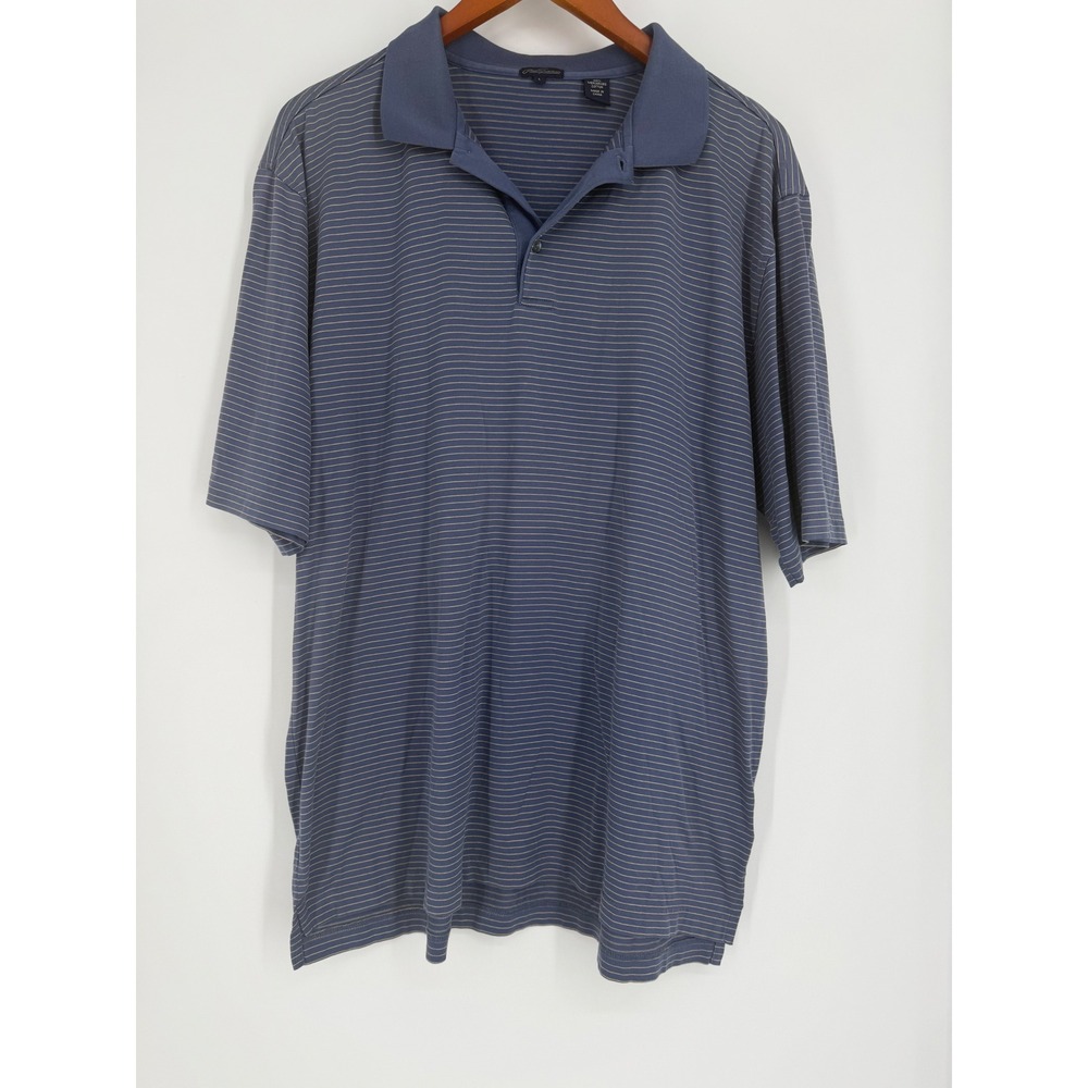 Jack Nicklaus Mens Polo Shirt Large Striped Short Sleeve Golf Preppy Gorpcore